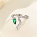 Load image into Gallery viewer, Enchanted Emerald Serpent Ring - Reet Pehal
