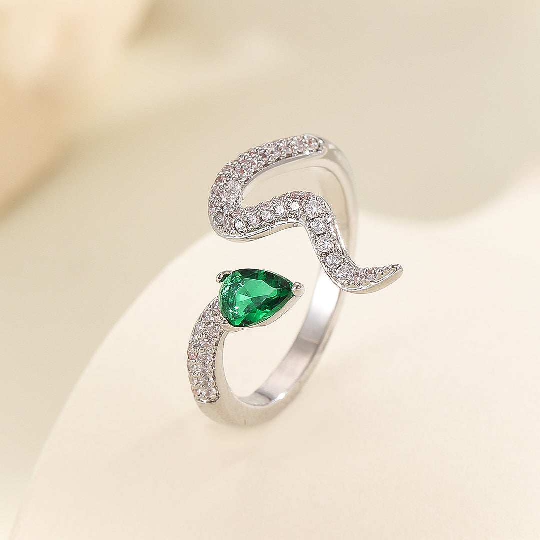 Enchanted Emerald Serpent Ring - Reet Pehal