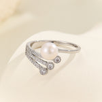 Load image into Gallery viewer, Pearl Pave Perfection Ring - Reet Pehal
