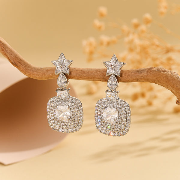 Graceful Silver Starlight Earrings - Reet Pehal