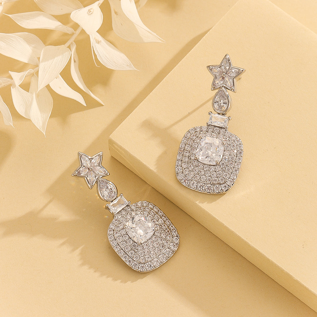 Graceful Silver Starlight Earrings - Reet Pehal