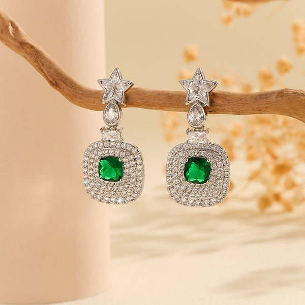 Graceful Emerald Starlight Earrings - Reet Pehal