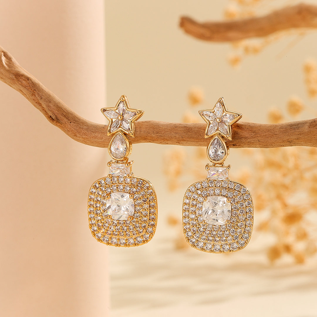 Graceful Golden Starlight Earrings - Reet Pehal