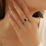 Load image into Gallery viewer, Deluxe Noir Princess Cut Diamond Ring - Reet Pehal
