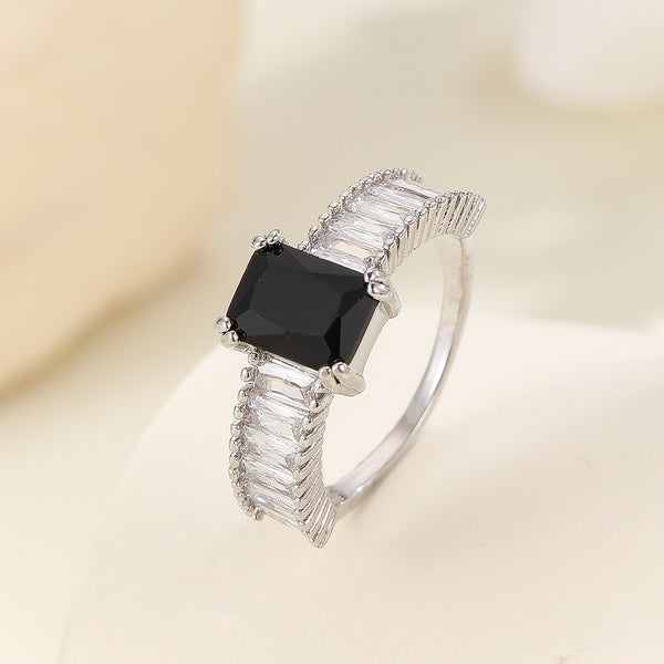 Deluxe Noir Princess Cut Diamond Ring - Reet Pehal