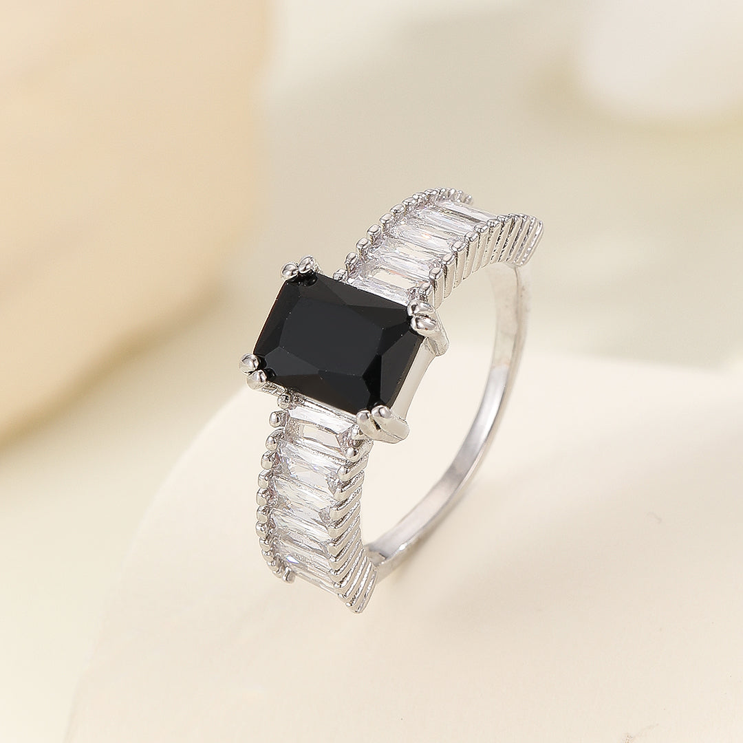 Deluxe Noir Princess Cut Diamond Ring - Reet Pehal