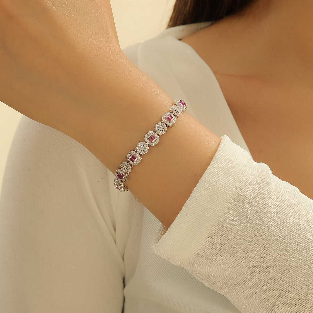 Graceful Pink Sparkle Bracelet - Reet Pehal