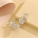 Load image into Gallery viewer, Dazzling Silver Crystal Floral  Earring - Reet Pehal
