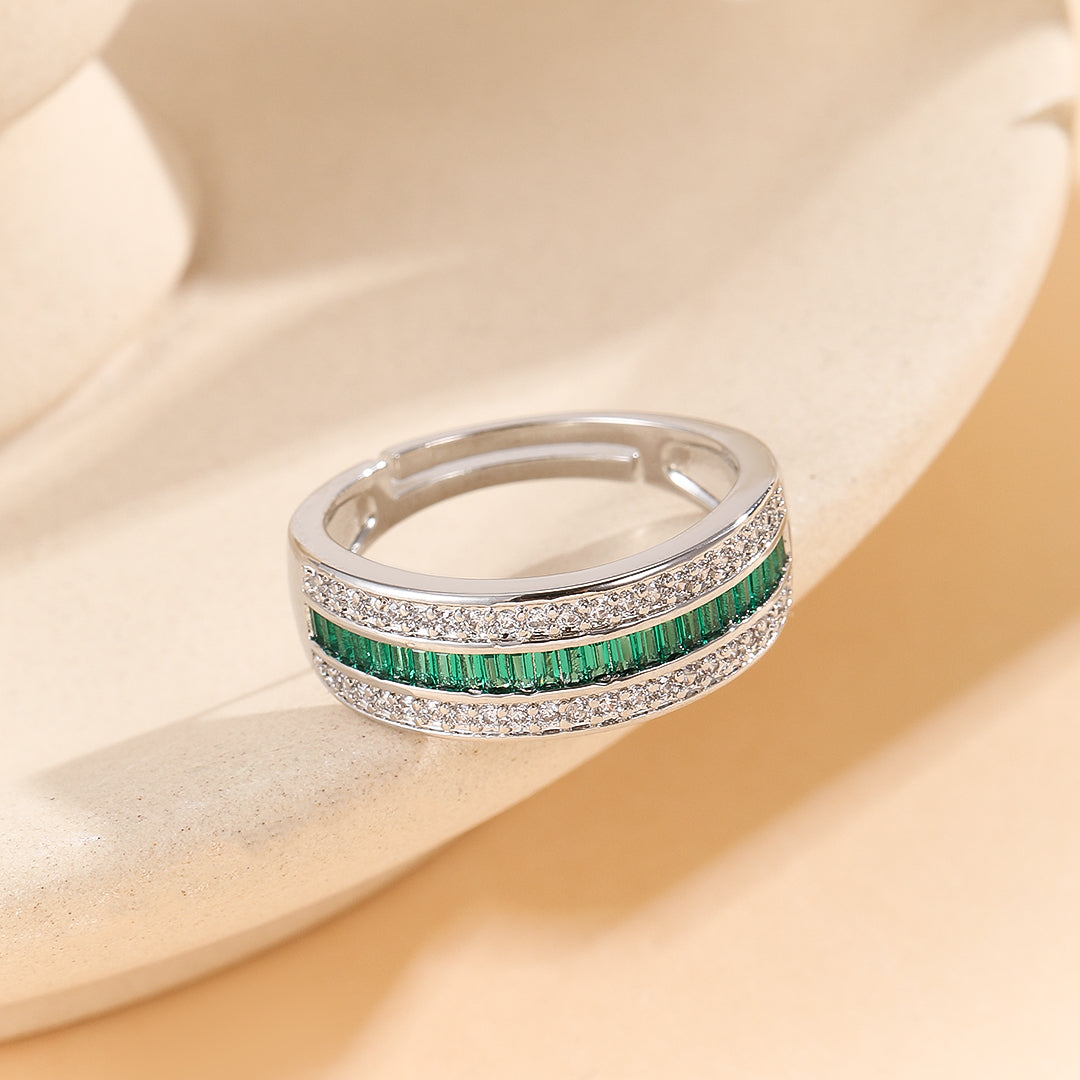 Luxe Diamond Green Fusion Ring - Reet Pehal