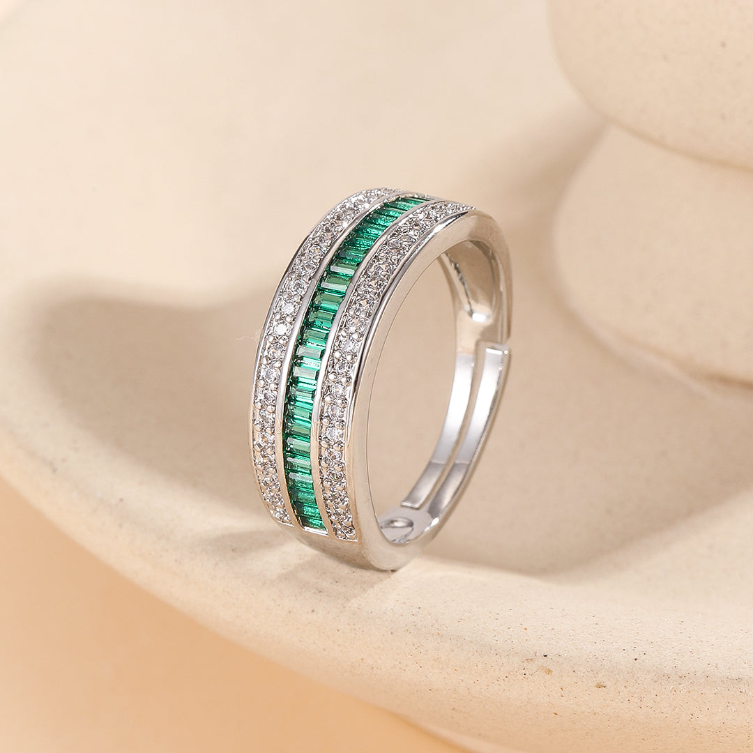 Luxe Diamond Green Fusion Ring - Reet Pehal