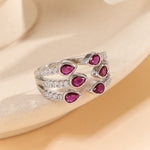 Load image into Gallery viewer, Sparkling Pink Teardrop Harmony Ring - Reet Pehal
