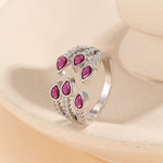 Load image into Gallery viewer, Sparkling Pink Teardrop Harmony Ring - Reet Pehal
