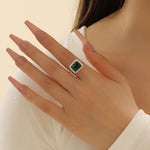 Load image into Gallery viewer, Jubilant Emerald Halo Ring - Reet Pehal
