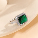 Load image into Gallery viewer, Jubilant Emerald Halo Ring - Reet Pehal
