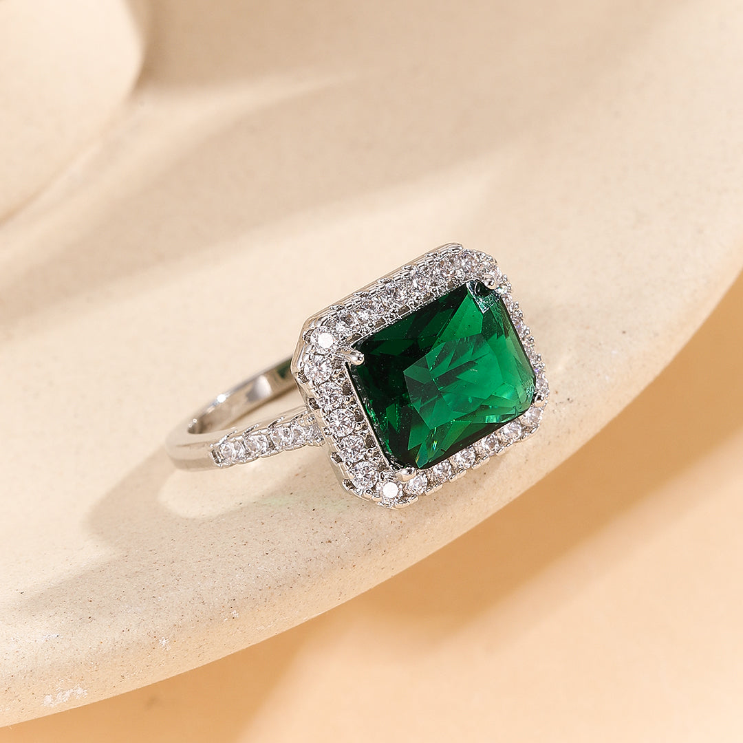 Jubilant Emerald Halo Ring - Reet Pehal