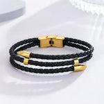 Load image into Gallery viewer, Sophisticated Gold Leather Bracelet
