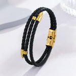 Load image into Gallery viewer, Sophisticated Gold Leather Bracelet
