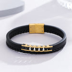 Load image into Gallery viewer, Studded Gold Leather Fusion Bracelet
