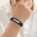 Load image into Gallery viewer, Modern Silver Stripe Braided Band
