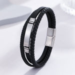 Load image into Gallery viewer, Modern Silver Stripe Braided Band
