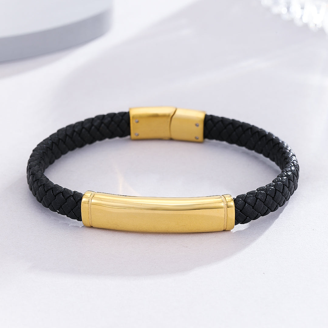 Stylish Gold Accent Leather Band