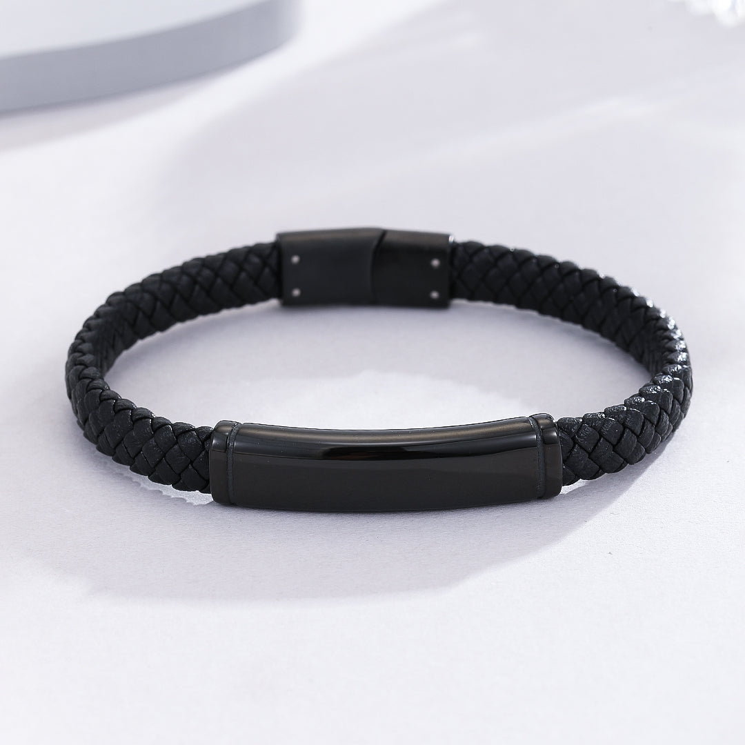 Stylish Black Accent Leather Band