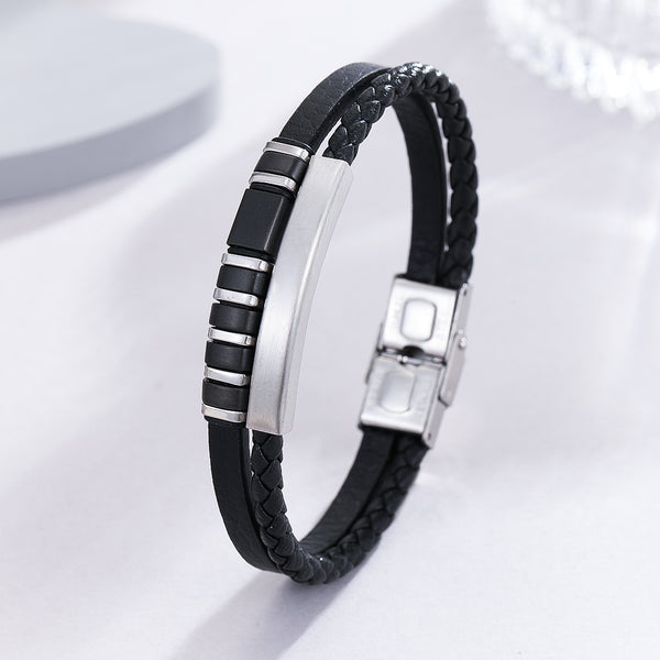 Contemporary Black Dual- Band Wristwear