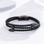 Load image into Gallery viewer, Sophisticated Noir Leather Bracelet
