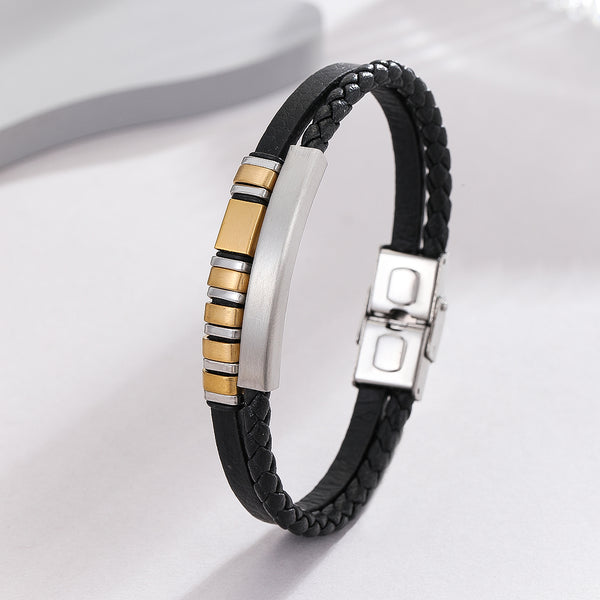 Contemporary Black Dual- Band Wristwear