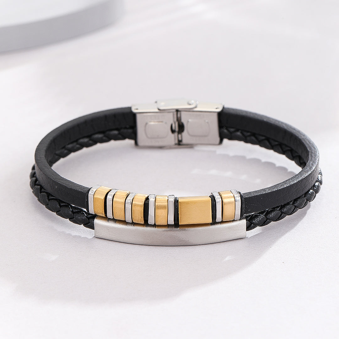 Contemporary Black Dual- Band Wristwear