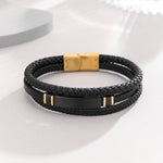 Load image into Gallery viewer, Modern Black Stripe Braided Band
