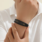 Load image into Gallery viewer, Modern Black Stripe Braided Band
