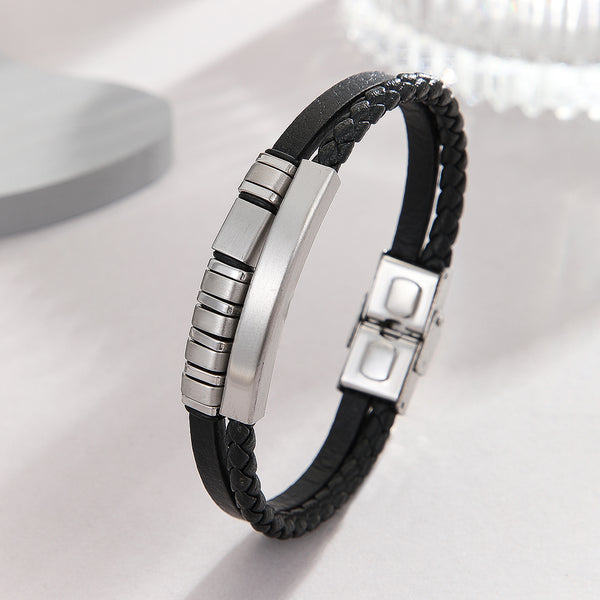 Contemporary Silver Dual- Band Wristwear