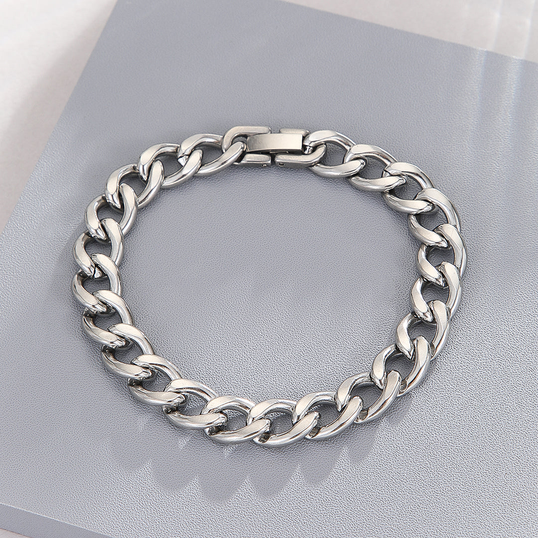 Lustrous Silver Chain Elegance Bracelet