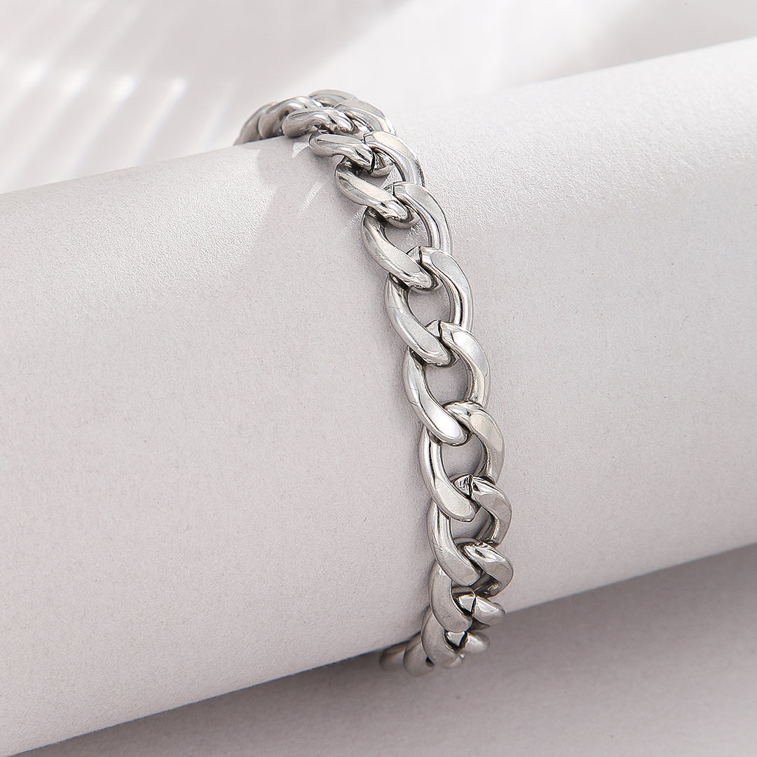 Lustrous Silver Chain Elegance Bracelet