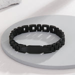 Load image into Gallery viewer, Tapered Noir Rectangular Link Bracelet
