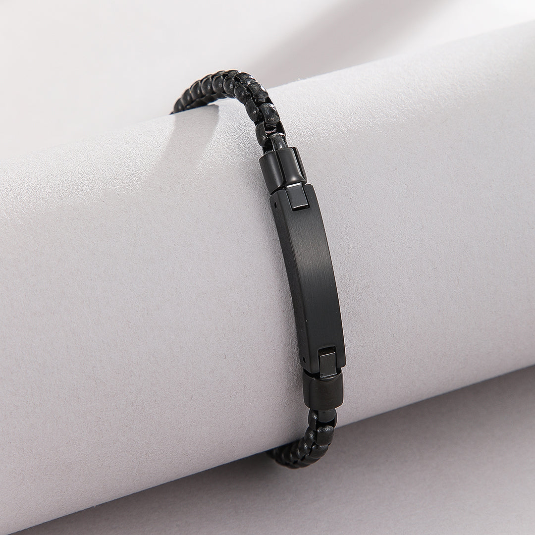 Sleek Noir Beaded Bracelet