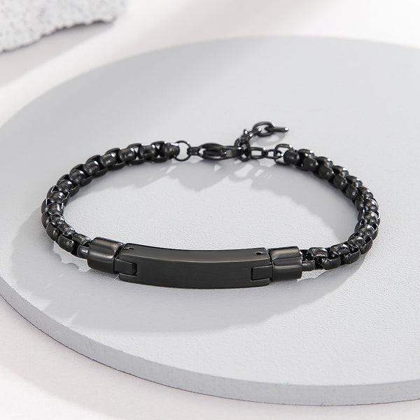 Sleek Noir Beaded Bracelet