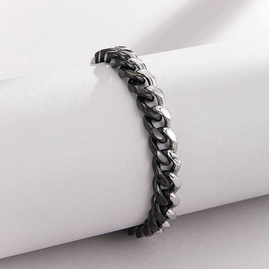 Exotic Black & Silver Link Bracelet