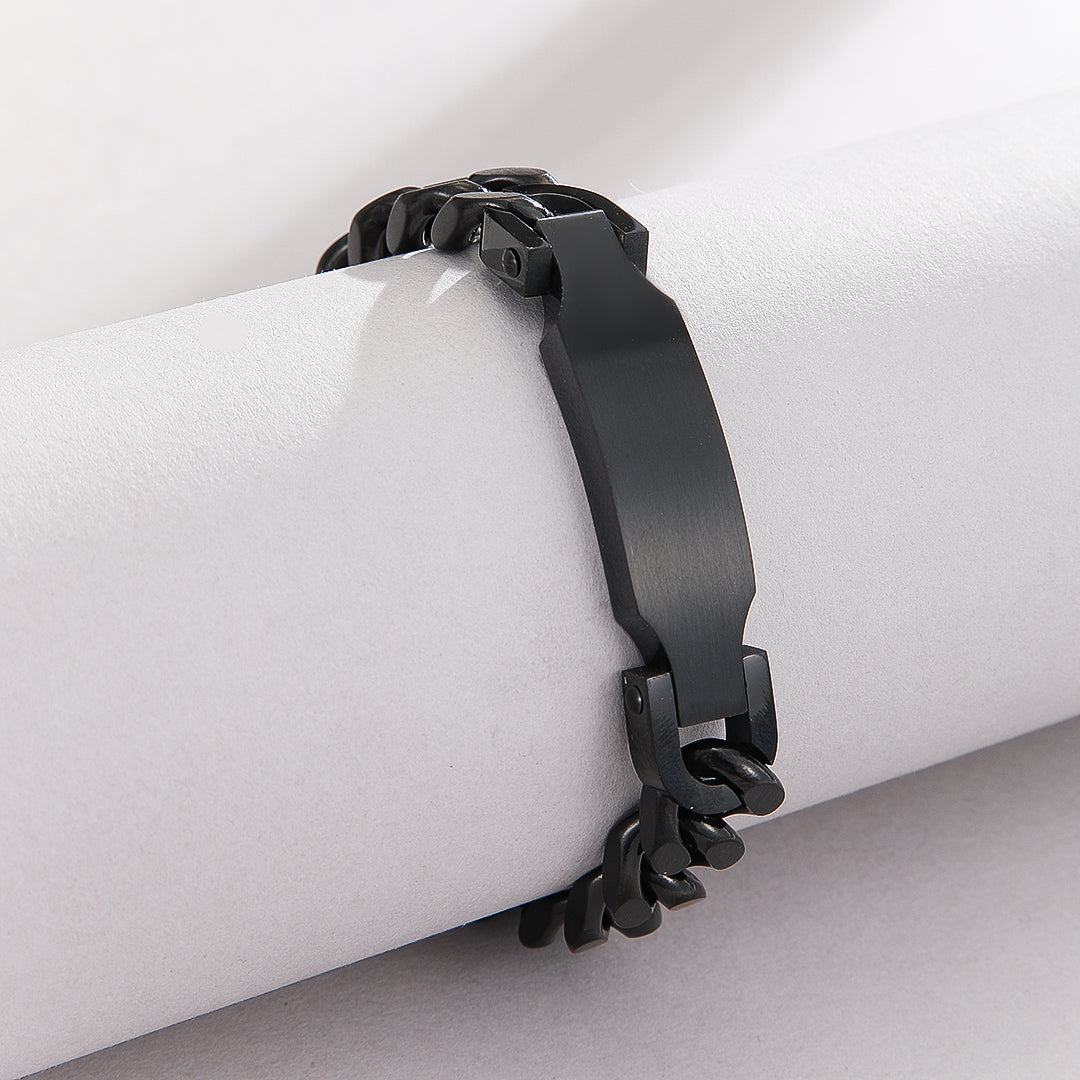 Masculine Black Link Statement Bracelet