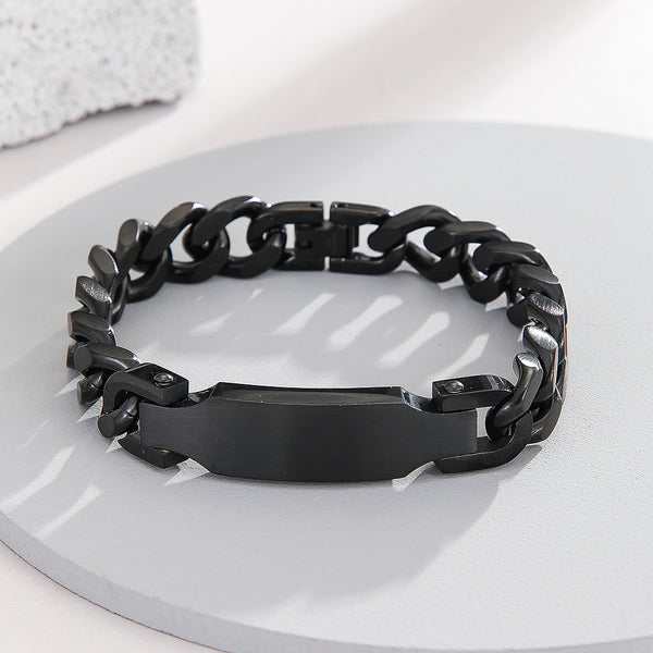 Masculine Black Link Statement Bracelet