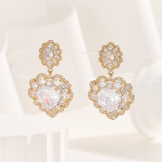 Floral Heart's Embrace Gold Earrings
