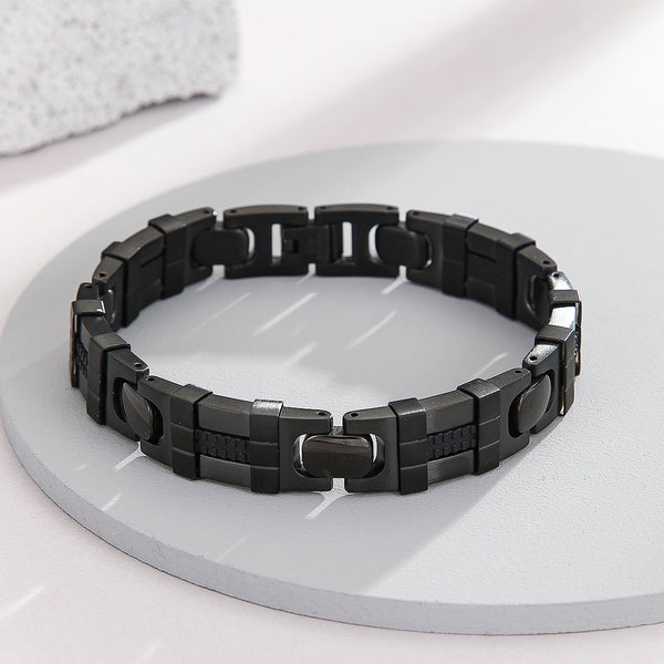 Luxe Cabochon Black Link Bracelet