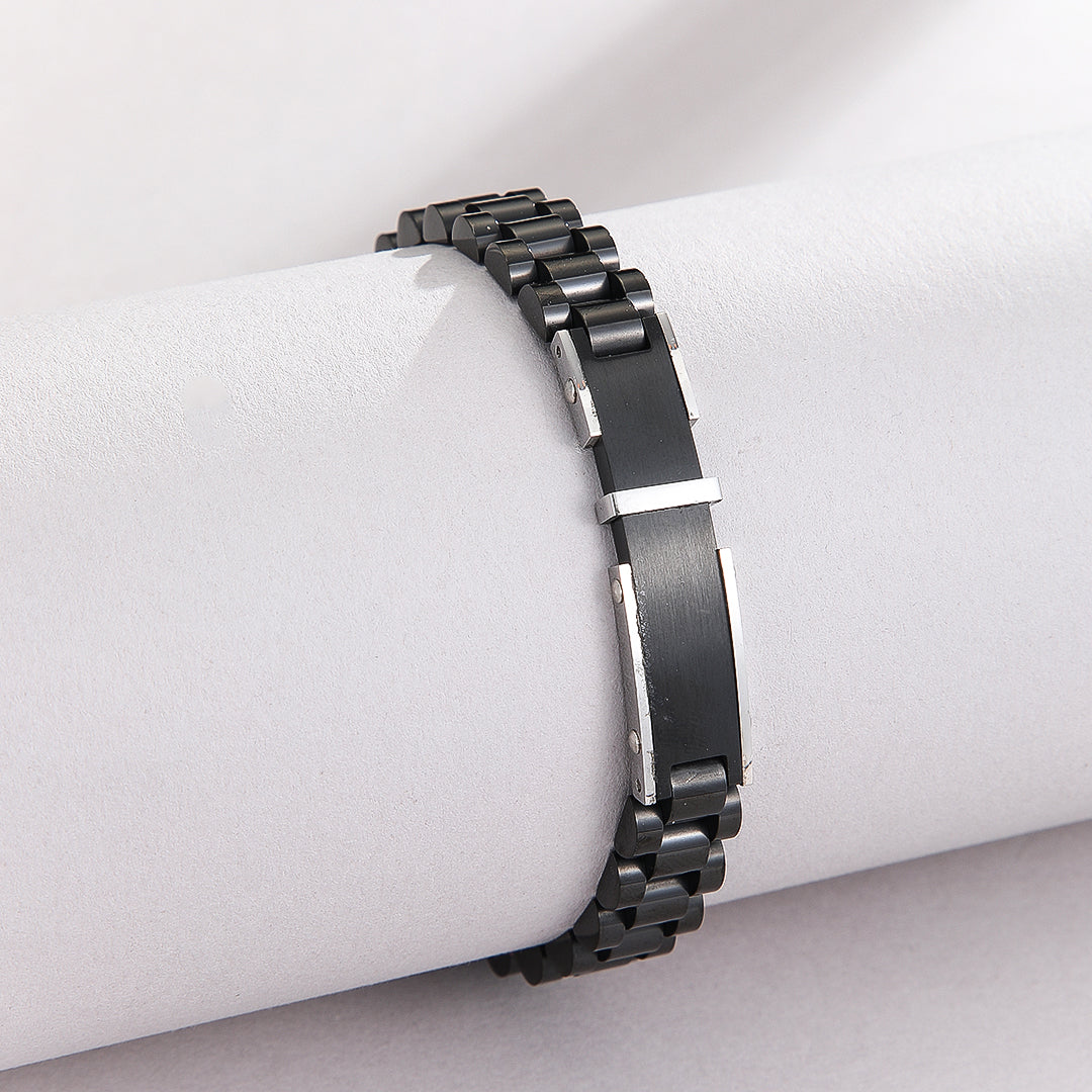 Sleek Black Loop Bracelet