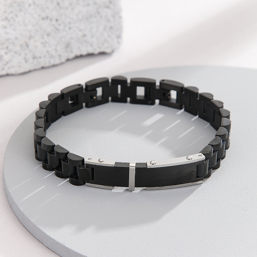 Sleek Black Loop Bracelet