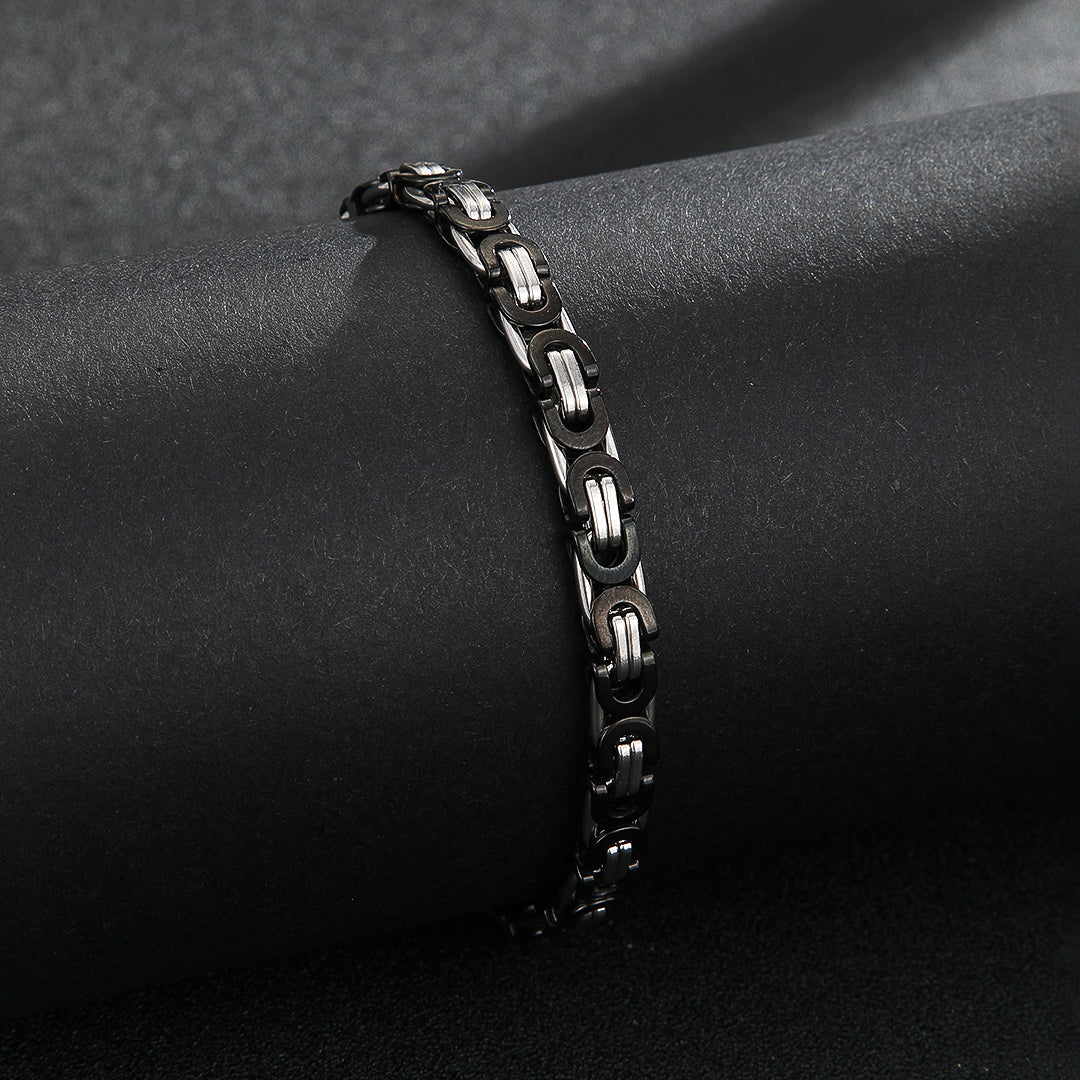 Bold Black Interlock Bracelet