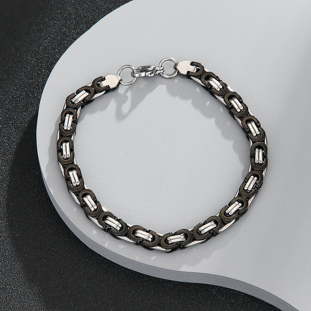 Bold Black Interlock Bracelet