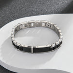 Load image into Gallery viewer, Sleek Silver-Black Loop Bracelet
