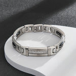 Load image into Gallery viewer, Regal Silver and Black Fusion Bracelet
