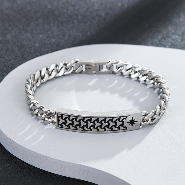 Gleaming Silver Astral Pattern Bracelet